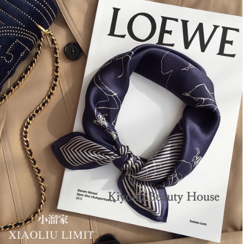 Indigo Sketch Silk Scarf
