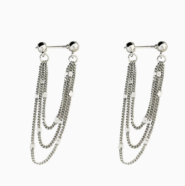 Long Tassel Clip On Earrings