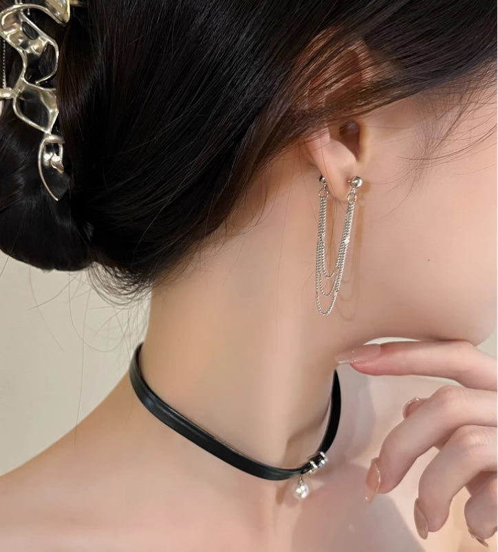 Long Tassel Clip On Earrings