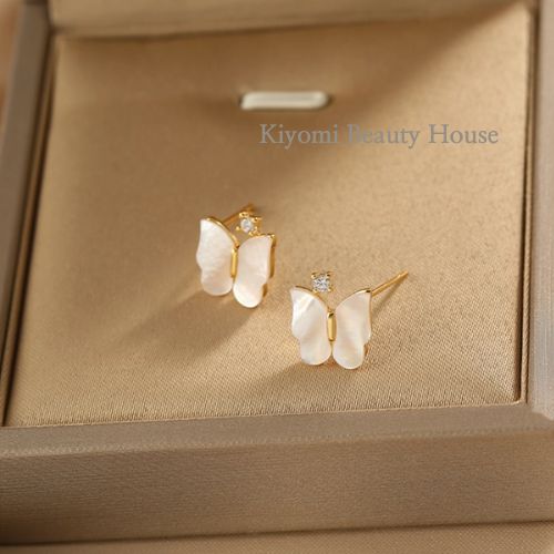 Mother-of-Pearl Butterfly Stud Earrings