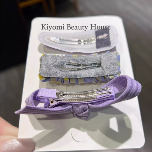 Korean-Style Cute Plaid Bow Hair Clip