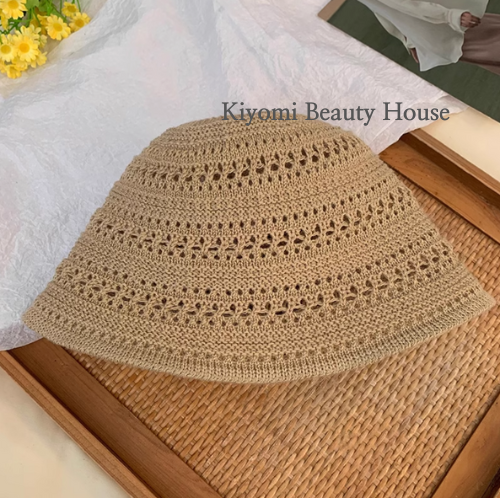 Knitted Hollow-Out Bucket Hat