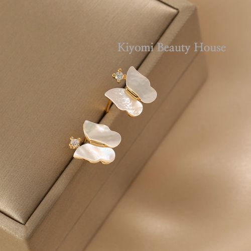 Mother-of-Pearl Butterfly Stud Earrings