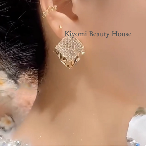 Crystal Fold Square Studs