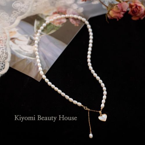 Pearl Necklace with Heart Pendant