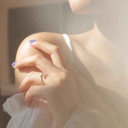 925 Sterling Silver Antler Adjustable Ring