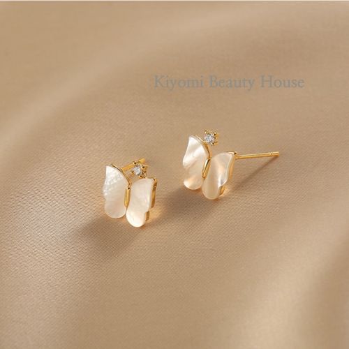 Mother-of-Pearl Butterfly Stud Earrings