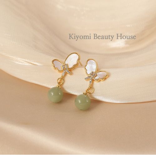 Butterfly Hetian Jade Earrings