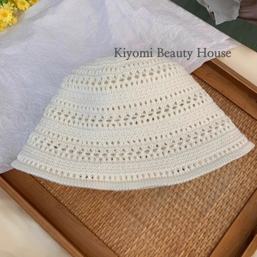 Knitted Hollow-Out Bucket Hat