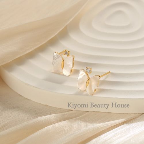 Mother-of-Pearl Butterfly Stud Earrings