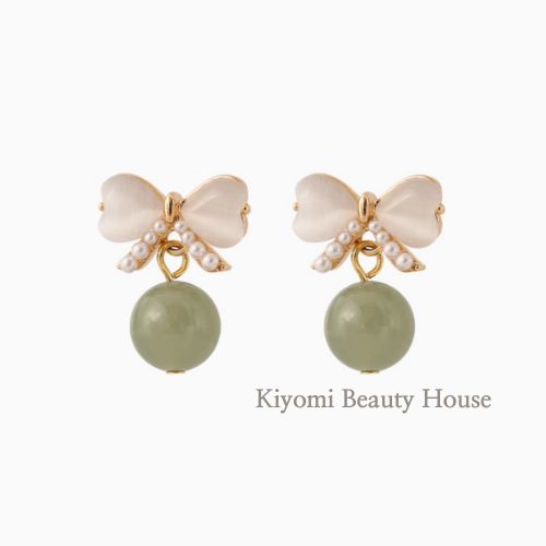 Hetian Jade Bow Earrings