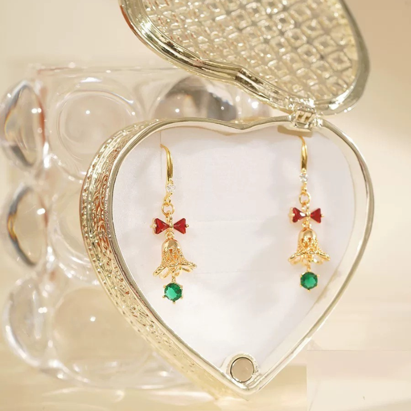 Christmas Bell Charm Necklace & Earrings