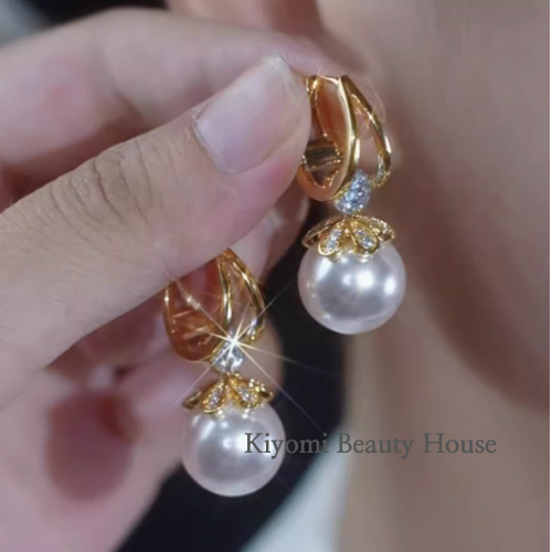 Classic Pearl & Crystal Drop Earrings
