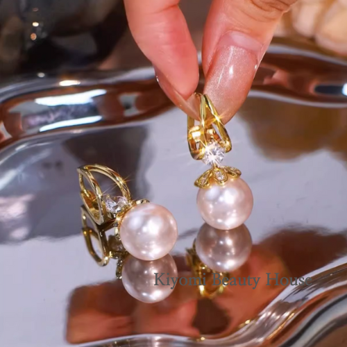 Classic Pearl & Crystal Drop Earrings