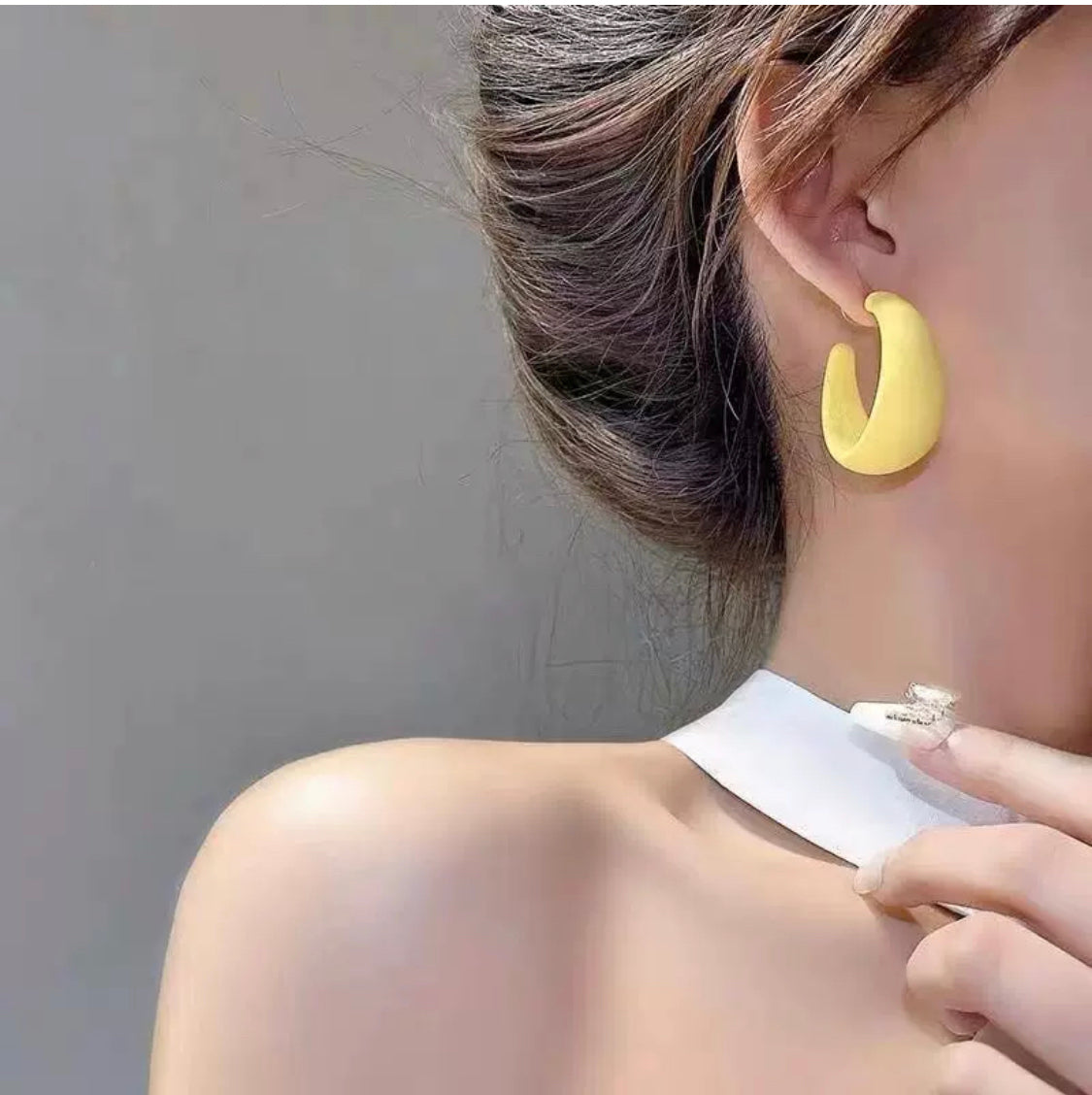 Yellow Pink geometric earrings