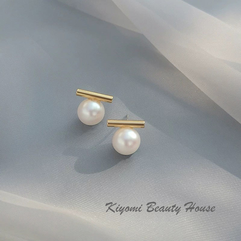 Simulated-Pearl Stud Earrings
