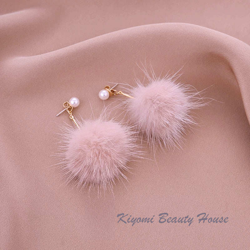 Pom Pom Dangle Earrings
