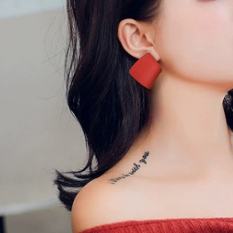 Exaggerated Irregular Geometric Metal Stud Earrings