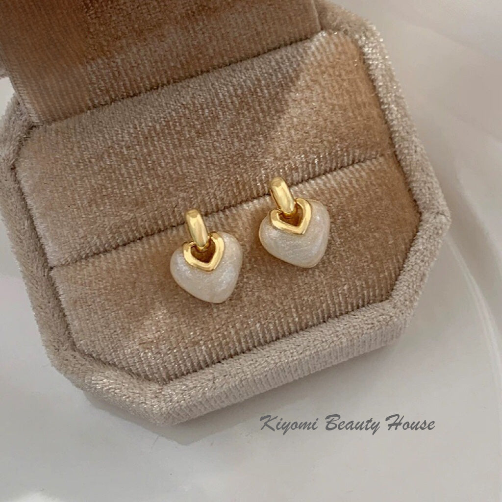 Unique love drip glaze high-end earrings