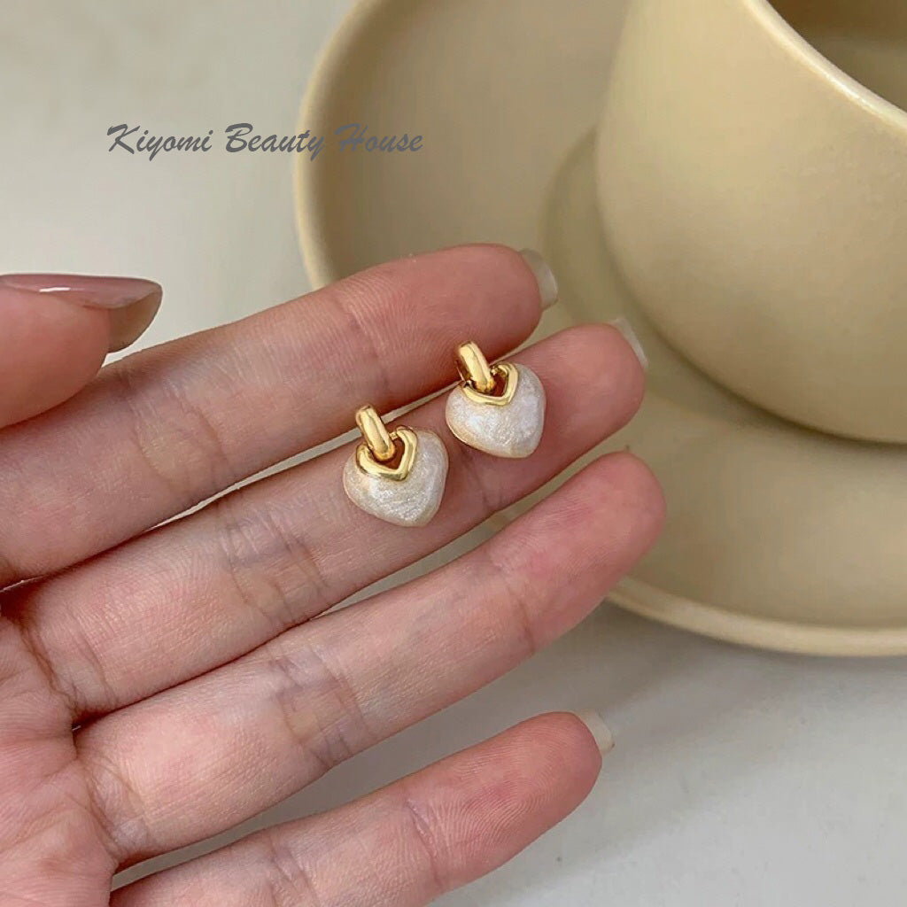 Unique love drip glaze high-end earrings