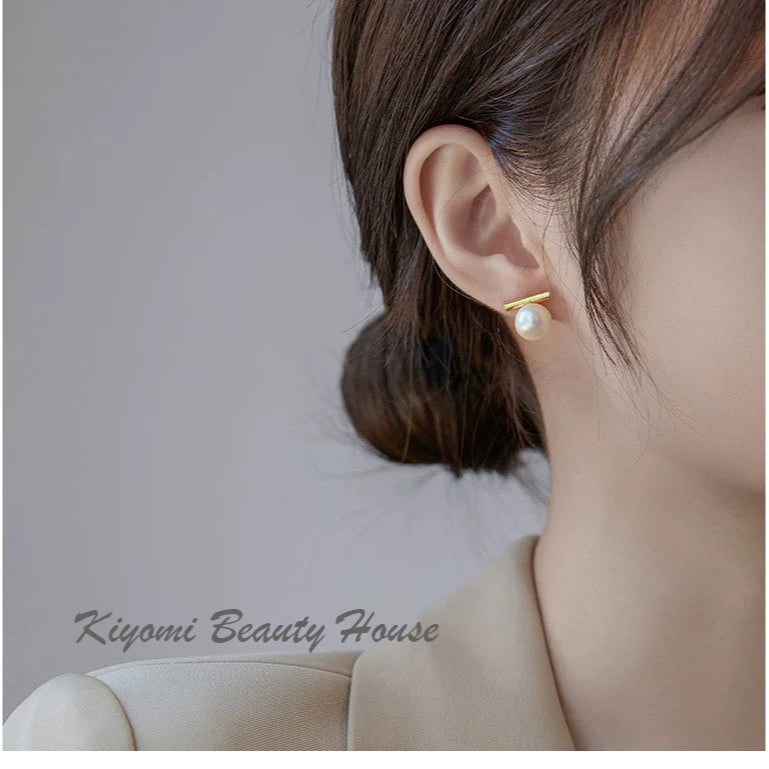 Simulated-Pearl Stud Earrings
