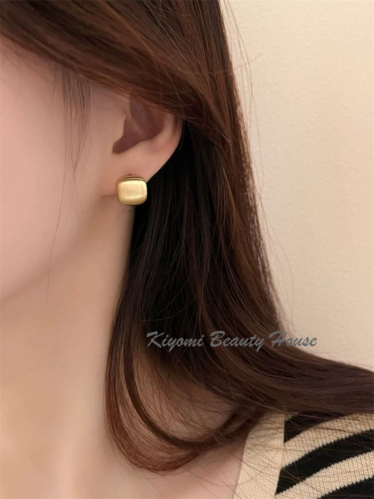 Metallic Square Stud Earrings