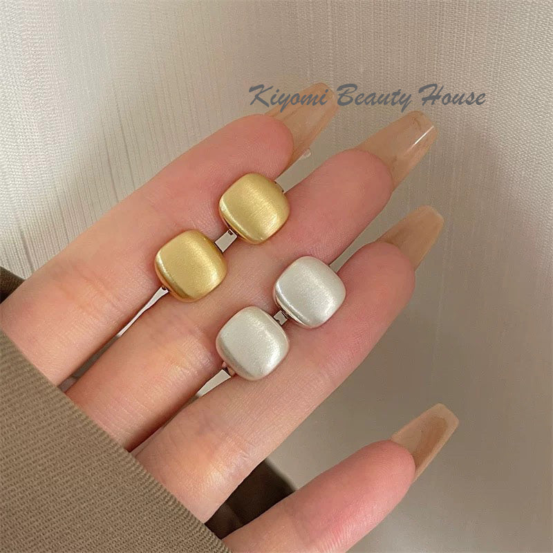 Metallic Square Stud Earrings