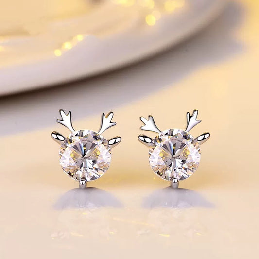 Cristal Reindeer Studs