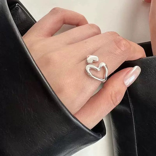 925 Sterling Silver Openwork Heart Ring