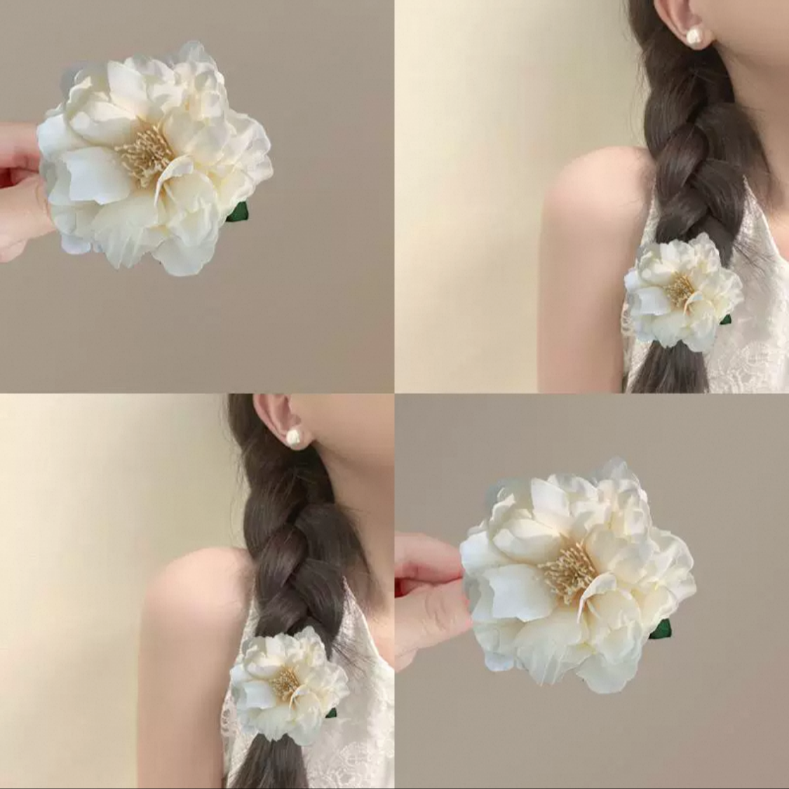 lifelike camellia hair clip