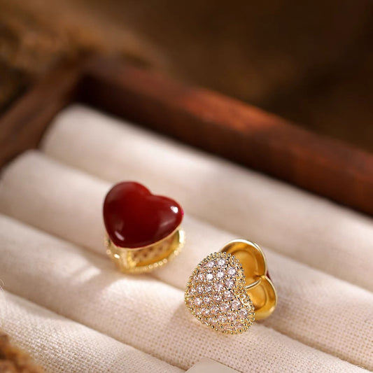 999 Silver Sweetheart Sparkle Heart Stud Earrings