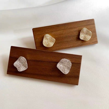 Sparkling Irregular Gold Stud Earrings