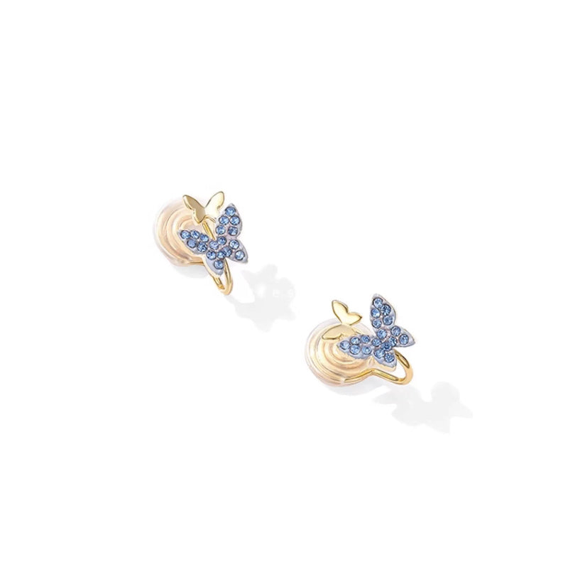 Blue Butterfly Jewelry Set – Necklace & Earrings