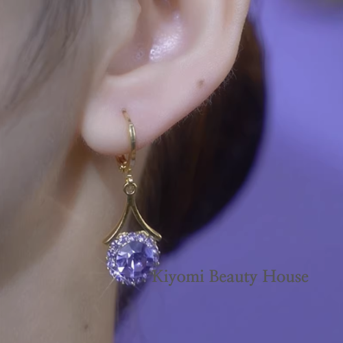 Radiant Amethyst Halo Earrings