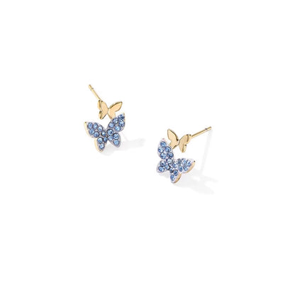 Blue Butterfly Jewelry Set – Necklace & Earrings
