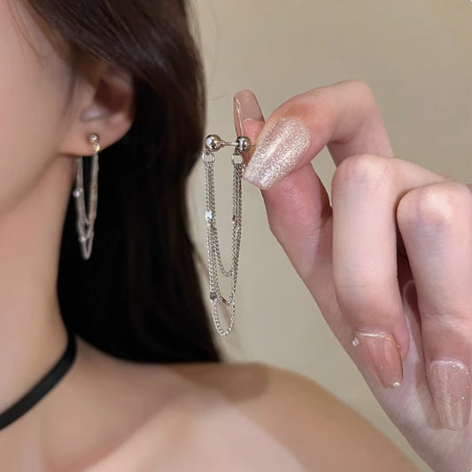 Long Tassel Clip On Earrings