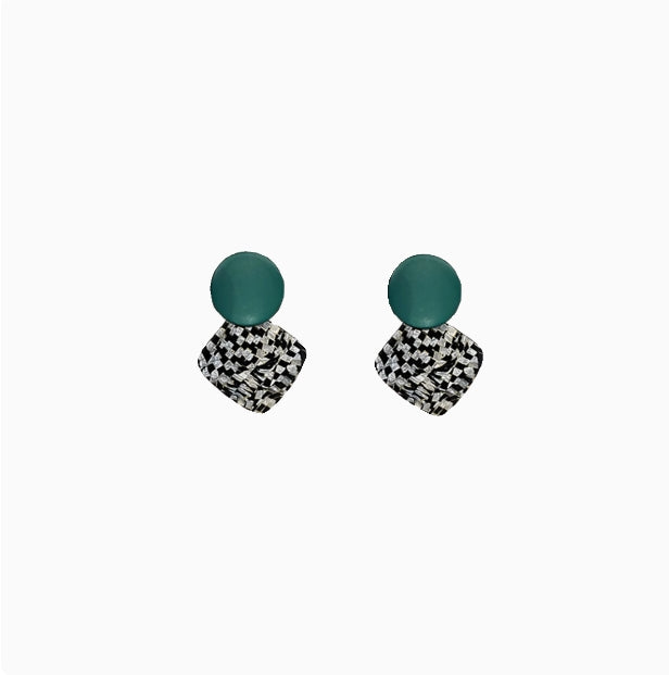 Stylish retro green geometric squares