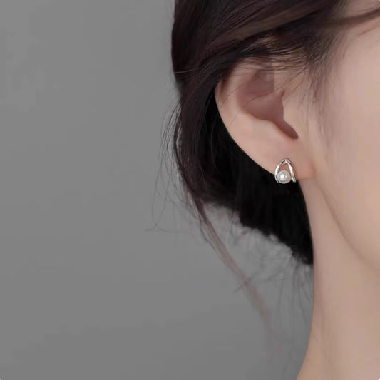 925 sterling silver Pearl Stud Earrings Unique Luxury