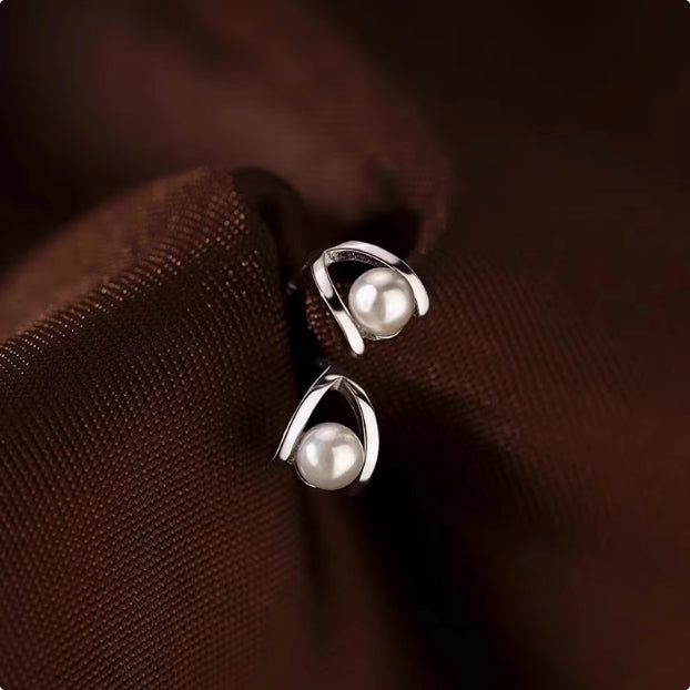925 sterling silver Pearl Stud Earrings Unique Luxury