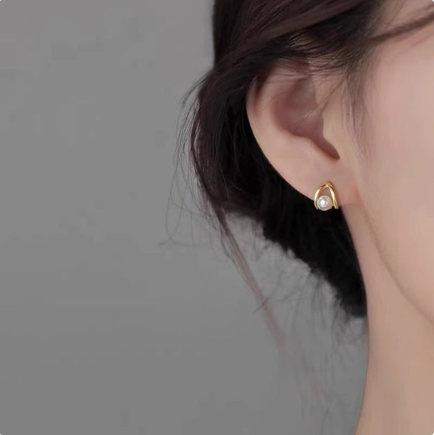 925 sterling silver Pearl Stud Earrings Unique Luxury