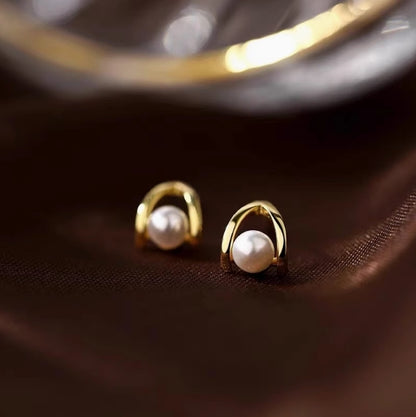 925 sterling silver Pearl Stud Earrings Unique Luxury