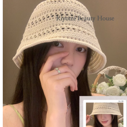 Knitted Hollow-Out Bucket Hat