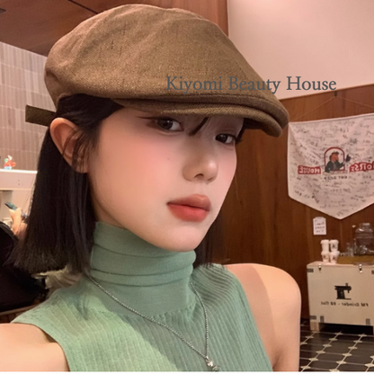 Classic Linen Newsboy Cap