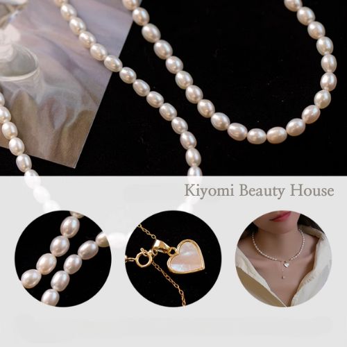 Pearl Necklace with Heart Pendant