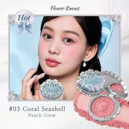 Flower Knows Shell Pearl Silky Embossed Blush 4 colors