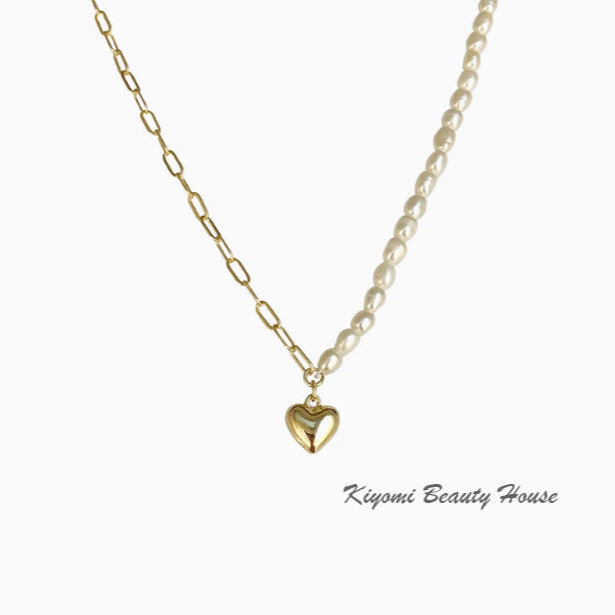 Asymmetric Natural Freshwater Pearl Clavicle Necklace