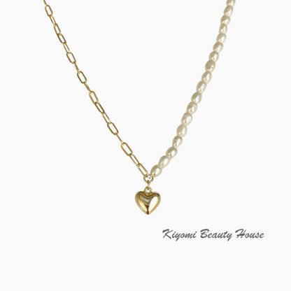 Asymmetric Natural Freshwater Pearl Clavicle Necklace