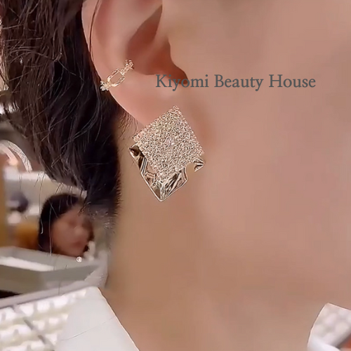 Crystal Fold Square Studs