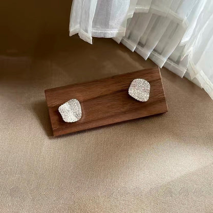 Sparkling Irregular Gold Stud Earrings