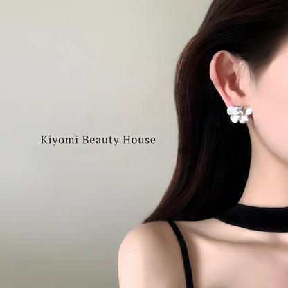 2-Way Floral Princess-Cut Stud Earrings